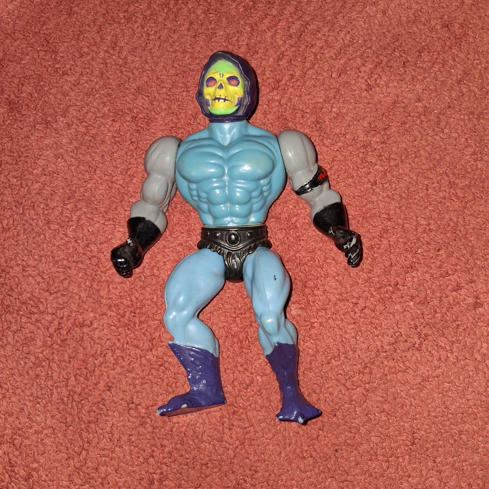 Action Figure with Blue and Purple Accents